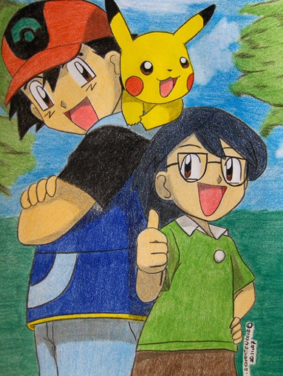 Ash_Pika_and_Max_by_Ash_Misty_Pikachu