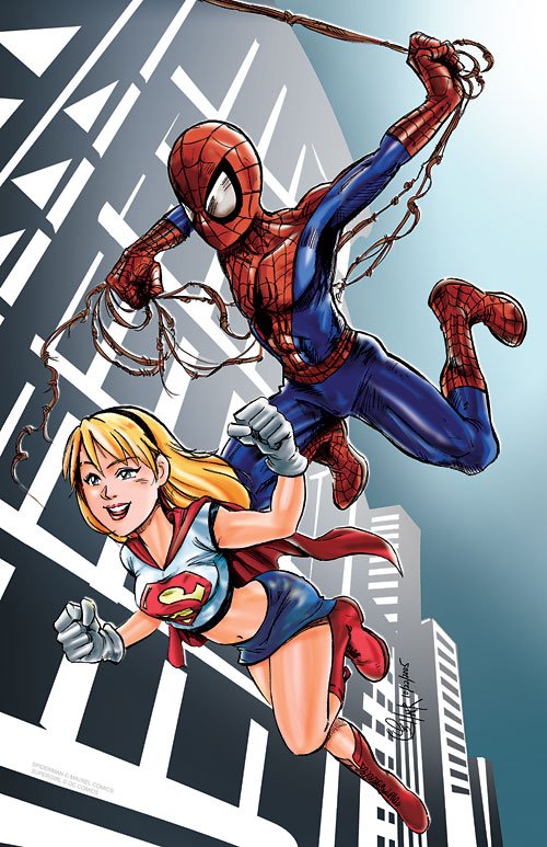 Ultimate_SpiderMan_n_SuperGirl_by_tracerhank