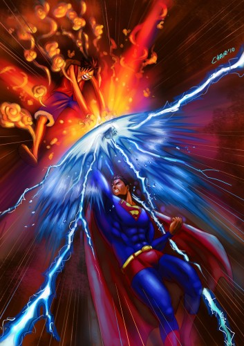 Luffy_vs_Superman_by_Chairgoh (1)