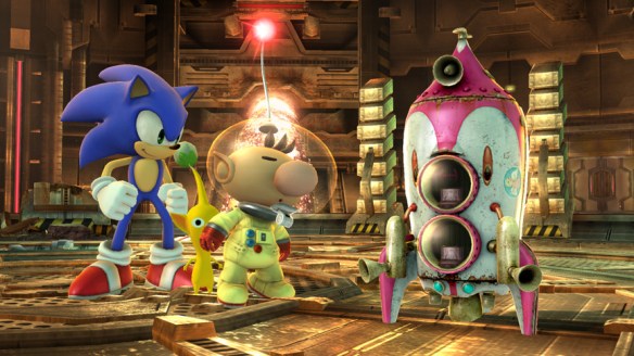 Sonic and Olimar are staring at a spaceship...I hope