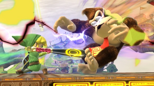 Toon Link smashing DK